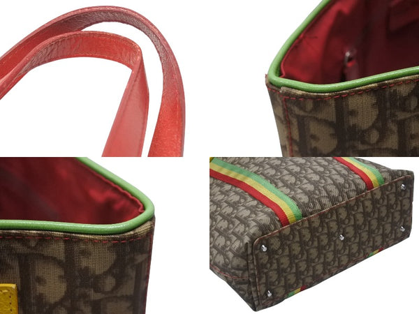 CHRISTIAN DIOR クリスチャンディオール ラスタライン トロッター トートバッグ 11-MA-0034 ベージュ ラスタカラー 美品 中古 4b006634