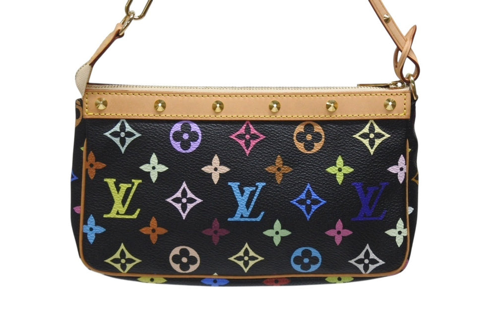 Like new LOUIS VUITTON Pochette Accessories Accessory Pouch M92648 Monogram Multicolor Black Used 4b006636