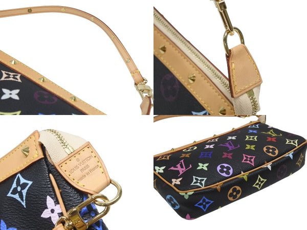 新品同様 LOUIS VUITTON ルイヴィトン ポシェットアクセソワール アクセサリーポーチ M92648 モノグラム マルチカラー ブラック 中古 4b006636