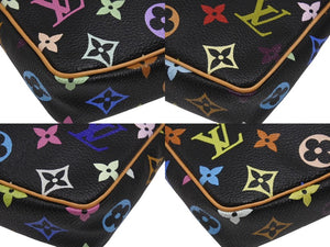 新品同様 LOUIS VUITTON ルイヴィトン ポシェットアクセソワール アクセサリーポーチ M92648 モノグラム マルチカラー ブラック 中古 4b006636