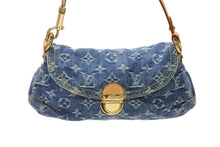 Load image into Gallery viewer, 極美品 LOUIS VUITTON ルイヴィトン ミニプリーティ ハンドバッグ M95050 モノグラムデニム レザー ブルー 中古 4b006637