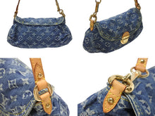 Load image into Gallery viewer, 極美品 LOUIS VUITTON ルイヴィトン ミニプリーティ ハンドバッグ M95050 モノグラムデニム レザー ブルー 中古 4b006637