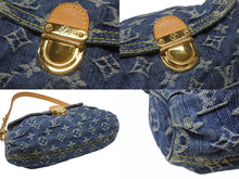 Load image into Gallery viewer, 極美品 LOUIS VUITTON ルイヴィトン ミニプリーティ ハンドバッグ M95050 モノグラムデニム レザー ブルー 中古 4b006637