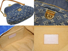 Load image into Gallery viewer, 極美品 LOUIS VUITTON ルイヴィトン ミニプリーティ ハンドバッグ M95050 モノグラムデニム レザー ブルー 中古 4b006637