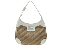 画像をギャラリービューアに読み込む, Christian Dior クリスチャンディオール ストリートシック トロッター ワンショルダーバッグ ブラウン ホワイト キャンバス 美品 中古 4b006638