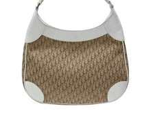 画像をギャラリービューアに読み込む, Christian Dior クリスチャンディオール ストリートシック トロッター ワンショルダーバッグ ブラウン ホワイト キャンバス 美品 中古 4b006638
