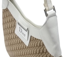 Christian Dior クリスチャンディオール ストリートシック トロッター ワンショルダーバッグ ブラウン ホワイト キャンバス 美品 中古 4b006638