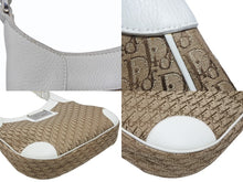 画像をギャラリービューアに読み込む, Christian Dior クリスチャンディオール ストリートシック トロッター ワンショルダーバッグ ブラウン ホワイト キャンバス 美品 中古 4b006638