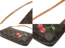 画像をギャラリービューアに読み込む, 極美品 LOUIS VUITTON ルイヴィトン 村上隆 モノグラム チェリー ポシェット アクセソワール アクセポ ブラウン ロゴ M95008 中古 4b006640