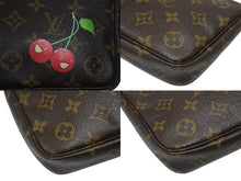 画像をギャラリービューアに読み込む, 極美品 LOUIS VUITTON ルイヴィトン 村上隆 モノグラム チェリー ポシェット アクセソワール アクセポ ブラウン ロゴ M95008 中古 4b006640