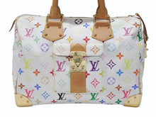 Load image into Gallery viewer, LOUIS VUITTON ルイヴィトン スピーディ30 ハンドバッグ M92643 モノグラム マルチカラー 村上隆 ホワイト 美品 中古 4b006646