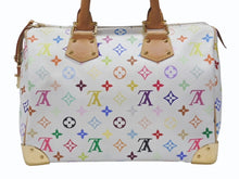Load image into Gallery viewer, LOUIS VUITTON ルイヴィトン スピーディ30 ハンドバッグ M92643 モノグラム マルチカラー 村上隆 ホワイト 美品 中古 4b006646