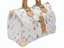 Load image into Gallery viewer, LOUIS VUITTON ルイヴィトン スピーディ30 ハンドバッグ M92643 モノグラム マルチカラー 村上隆 ホワイト 美品 中古 4b006646