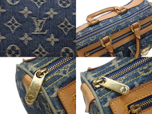 Load image into Gallery viewer, 極美品 LOUISVUITTON ルイヴィトン ネオスピーディ ハンドバッグ M95019 モノグラム デニム インディゴブルー ゴールド金具 中古 4b006647
