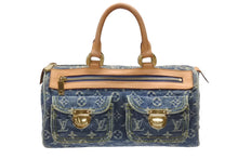 Load image into Gallery viewer, 極美品 LOUISVUITTON ルイヴィトン ネオスピーディ ハンドバッグ M95019 モノグラム デニム インディゴブルー ゴールド金具 中古 4b006647