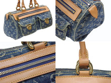 Load image into Gallery viewer, 極美品 LOUISVUITTON ルイヴィトン ネオスピーディ ハンドバッグ M95019 モノグラム デニム インディゴブルー ゴールド金具 中古 4b006647