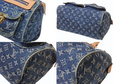 Load image into Gallery viewer, 極美品 LOUISVUITTON ルイヴィトン ネオスピーディ ハンドバッグ M95019 モノグラム デニム インディゴブルー ゴールド金具 中古 4b006647
