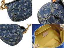 画像をギャラリービューアに読み込む, LOUIS VUITTON ルイヴィトン ミニプリーティ ワンショルダーバッグ M95050 モノグラム デニム レザー ゴールド金具 美品 中古 4b006648