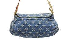 画像をギャラリービューアに読み込む, LOUIS VUITTON ルイヴィトン ミニプリーティ ワンショルダーバッグ M95050 モノグラム デニム レザー ゴールド金具 美品 中古 4b006648