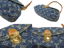 画像をギャラリービューアに読み込む, LOUIS VUITTON ルイヴィトン ミニプリーティ ワンショルダーバッグ M95050 モノグラム デニム レザー ゴールド金具 美品 中古 4b006648