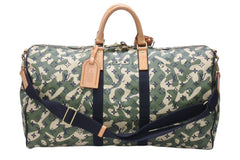 極美品 LOUIS VUITTON ルイヴィトン ×村上隆 キーポルバンドリエール55 モノグラムモフラージュ M95774 ゴールド金具 中古 4b006652