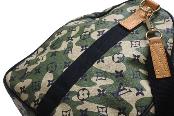 極美品 LOUIS VUITTON ルイヴィトン ×村上隆 キーポルバンドリエール55 モノグラムモフラージュ M95774 ゴールド金具 中古 4b006652