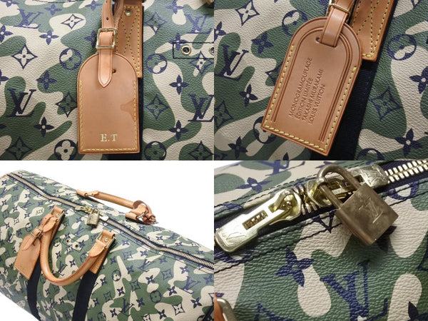 極美品 LOUIS VUITTON ルイヴィトン ×村上隆 キーポルバンドリエール55 モノグラムモフラージュ M95774 ゴールド金具 中古 4b006652