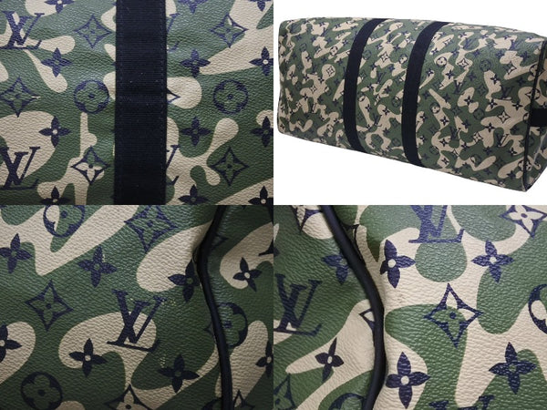 極美品 LOUIS VUITTON ルイヴィトン ×村上隆 キーポルバンドリエール55 モノグラムモフラージュ M95774 ゴールド金具 中古 4b006652