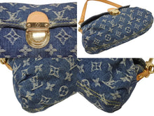 画像をギャラリービューアに読み込む, 極美品 LOUIS VUITTON ルイヴィトン ミニプリーティ ワンショルダーバッグ M95050 モノグラム デニム レザー ゴールド金具 中古 4b006656