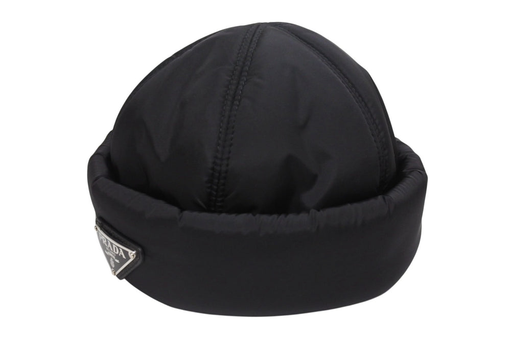 極美品 PRADA プラダ Re-Nylon リナイロン パデッドビーニー フィッシャーマンキャップ 2HC168 サイズM トライアングルロゴ 中古 4b006658