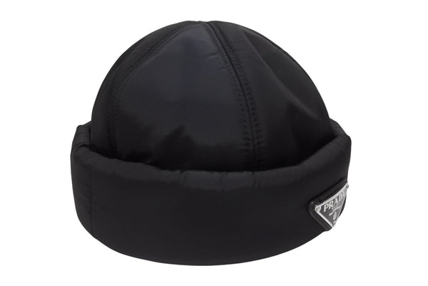 極美品 PRADA プラダ Re-Nylon リナイロン パデッドビーニー フィッシャーマンキャップ 2HC168 サイズM トライアングルロゴ 中古 4b006658