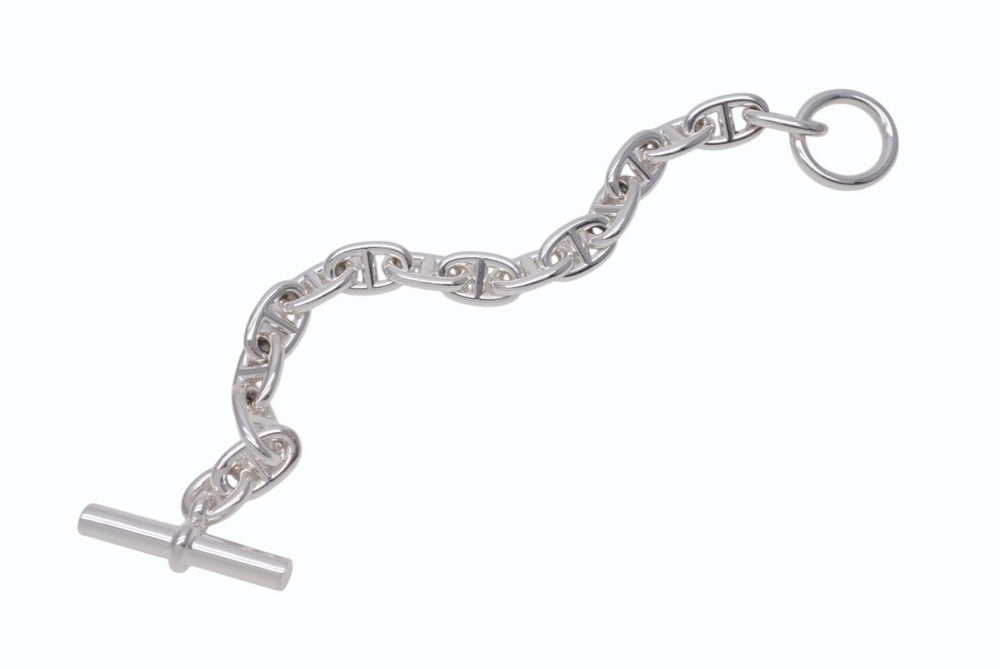 新品未使用 HERMES エルメス Chaine d'Ancre Bracelet MM シェーヌダンクル ブレスレットMM 15コマ H101994B 重量約52.7g 中古 4b006659