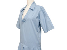 画像をギャラリービューアに読み込む, JIL SANDER ジルサンダー ロングワンピース JDG426AJG05161 サイズ32 ブルー コットン ポリウレタン 美品 中古 4b006663