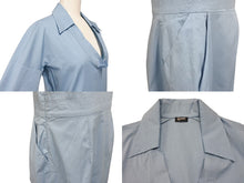 画像をギャラリービューアに読み込む, JIL SANDER ジルサンダー ロングワンピース JDG426AJG05161 サイズ32 ブルー コットン ポリウレタン 美品 中古 4b006663