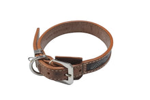 画像をギャラリービューアに読み込む, GOYARD ゴヤール 首輪 リード ペット用 ヘリンボーン ブラウン PVC レザー シルバー金具 良品 中古 4b006693