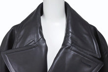 画像をギャラリービューアに読み込む, 新品同様 HERMES エルメス 新型 2024年 レザーコート ジャケット ブラック ブラウン カーフスキン サイズ50 中古 4b006695
