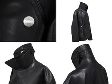 画像をギャラリービューアに読み込む, 新品同様 HERMES エルメス 新型 2024年 レザーコート ジャケット ブラック ブラウン カーフスキン サイズ50 中古 4b006695