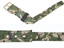 画像をギャラリービューアに読み込む, LOUIS VUITTON ルイヴィトン ベルト サンチュール モノグラモフラージュ 村上隆 サイズ90 M9646U ゴールド金具 美品 中古 4b006699
