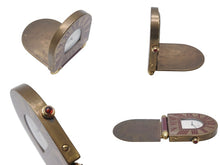 画像をギャラリービューアに読み込む, CARTIER カルティエ 折り畳み式 トラベル クロック A10 置き時計 357203697 フランス製 ワインレッド アンティークゴールド金具 美品 中古