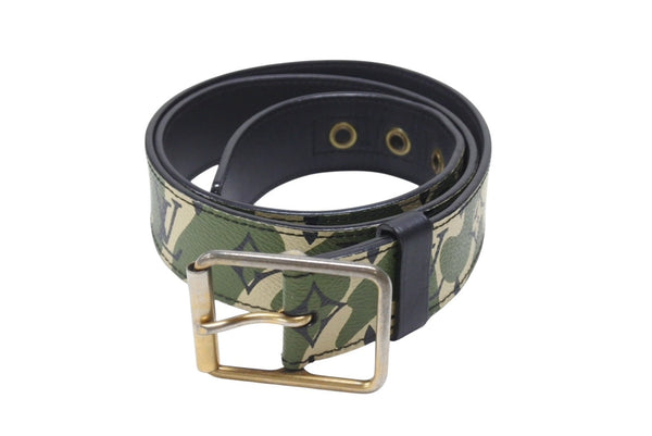 LOUIS VUITTON ルイヴィトン ベルト サンチュール モノグラモフラージュ 村上隆 サイズ90 M9646U ゴールド金具 美品 中古 4b006705