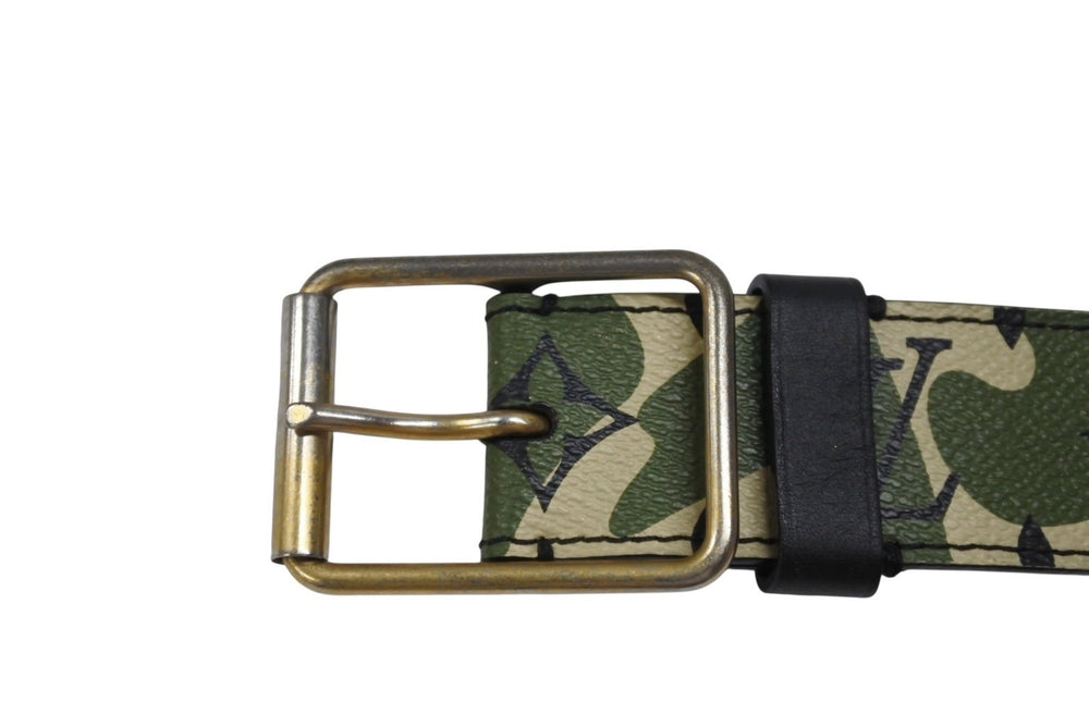 LOUIS VUITTON ルイヴィトン ベルト サンチュール モノグラモフラージュ 村上隆 サイズ90 M9646U ゴールド金具 美品 中古 4b006705