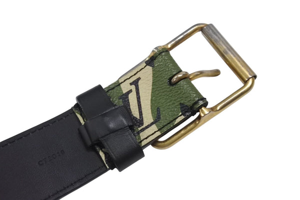 LOUIS VUITTON ルイヴィトン ベルト サンチュール モノグラモフラージュ 村上隆 サイズ90 M9646U ゴールド金具 美品 中古 4b006705