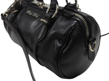 Load image into Gallery viewer, MIUMIU ミュウミュウ 2WAY ショルダーバッグ ハンドバッグ レザー ブラック シルバー金具 美品 中古 4b006708
