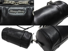 Load image into Gallery viewer, MIUMIU ミュウミュウ 2WAY ショルダーバッグ ハンドバッグ レザー ブラック シルバー金具 美品 中古 4b006708