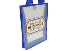 画像をギャラリービューアに読み込む, CHANEL シャネル トートバッグ ハンドバッグ ノベルティ ブルー クリア ロゴ プリント 美品 中古 4b006710