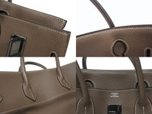 画像をギャラリービューアに読み込む, ゴルチェ期 HERMES エルメス ショルダーバーキン エトゥープトリヨンクレマンス ◻︎J刻 ルテニウム金具 美品 中古 4b006712