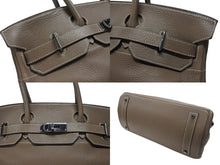 画像をギャラリービューアに読み込む, ゴルチェ期 HERMES エルメス ショルダーバーキン エトゥープトリヨンクレマンス ◻︎J刻 ルテニウム金具 美品 中古 4b006712