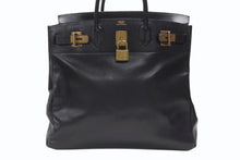 画像をギャラリービューアに読み込む, HERMES エルメス ハンドバッグ バーキン オータクロア45 アルデンヌ ブラック ブロンズ金具 ○S刻印 美品 中古 4b006713