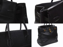 画像をギャラリービューアに読み込む, HERMES エルメス ハンドバッグ バーキン オータクロア45 アルデンヌ ブラック ブロンズ金具 ○S刻印 美品 中古 4b006713