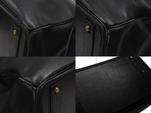 画像をギャラリービューアに読み込む, HERMES エルメス ハンドバッグ バーキン オータクロア45 アルデンヌ ブラック ブロンズ金具 ○S刻印 美品 中古 4b006713